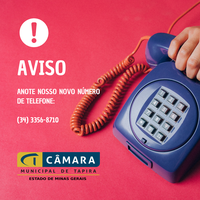 Imagem descrevendo que o novo telefone da Câmara é 34 3356-8710